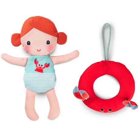Poupée de bain axelle Bleu, jaune, saumon+Marron, rose+Orange, rouge, vert d'eau 12 - vertbaudet enfant 