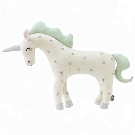 Peluche licorne en coton tricoté Écru 1 - vertbaudet enfant 