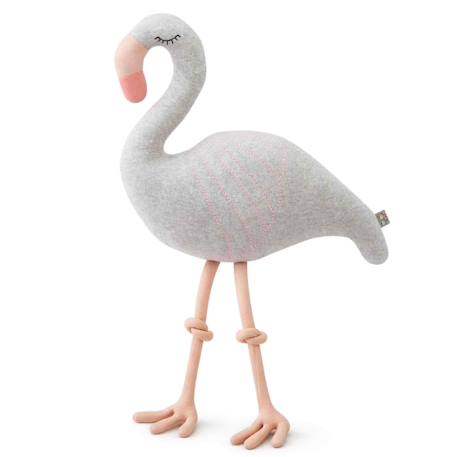 Grande peluche flamant rose en coton Gris 1 - vertbaudet enfant 