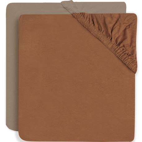 Drap-housse jersey lit bébé (2 pcs) Marron 1 - vertbaudet enfant 