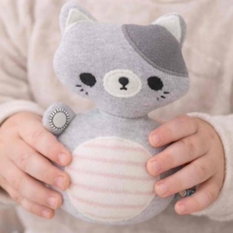 Jouet d'éveil bébé – culbuto chat en coton Gris 2 - vertbaudet enfant 