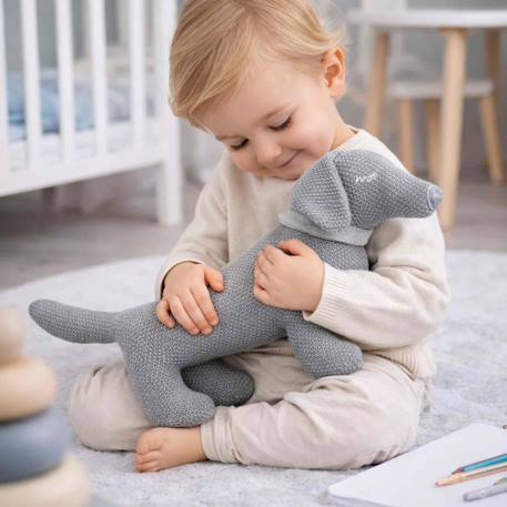 Peluche en coton bio doudou chien teckel Gris 2 - vertbaudet enfant 
