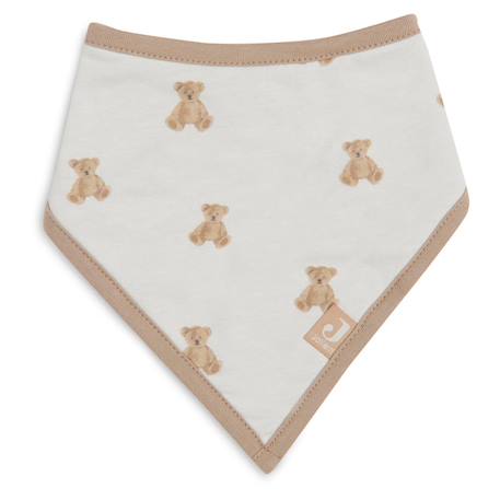 Lots de 2 bavoirs bandana en coton Blanc, marron clair+Multicolore fleuri 4 - vertbaudet enfant 