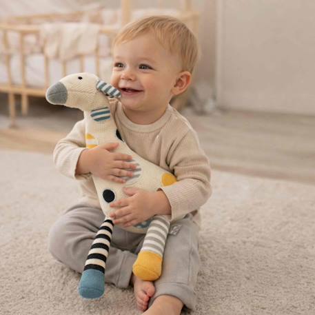 Peluche doudou girafe en coton tricoté Écru 2 - vertbaudet enfant 