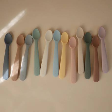 Lot de 2 cuillères silicone Beige, vert+Bleu+Ecru+Jonquille+Stone/cloudy mauve 9 - vertbaudet enfant 