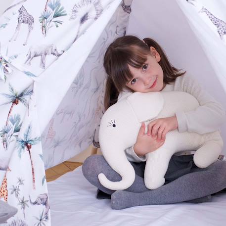Grande peluche éléphant en coton tricoté Écru 4 - vertbaudet enfant 