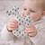 Hochet tricoté en coton bio Beige, chien+Beige, singe+Bleu, ourson+Gris, dino+Multicolore, lapin+Multicolore, toucan+Rose 2 - vertbaudet enfant 