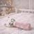 Hochet tricoté en coton bio Beige, chien+Beige, singe+Bleu, ourson+Gris, dino+Multicolore, lapin+Multicolore, toucan+Rose 34 - vertbaudet enfant 