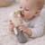 Hochet tricoté en coton bio Beige, chien+Beige, singe+Bleu, ourson+Gris, dino+Multicolore, lapin+Multicolore, toucan+Rose 29 - vertbaudet enfant 