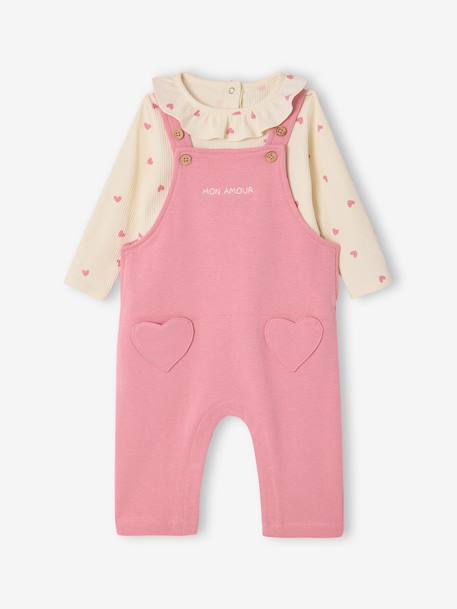 Ensemble salopette bébé fille rose 1 - vertbaudet enfant 
