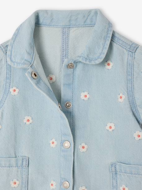 Combishort bébé fille denim denim bleached 4 - vertbaudet enfant 