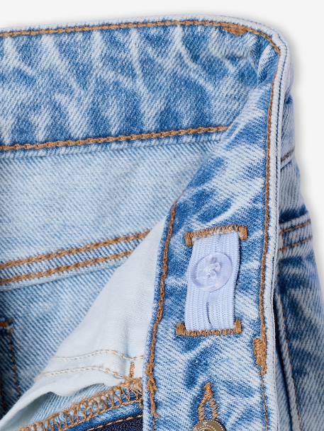 Jean fille large morphologik tour de hanches fin bleached+bleu foncé+stone 3 - vertbaudet enfant 