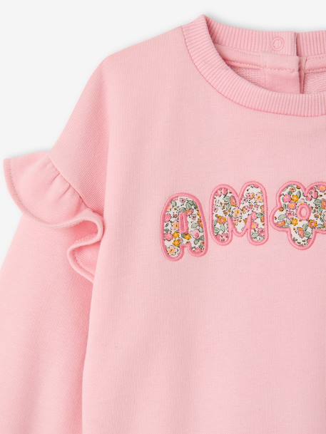 Sweat manches longues bébé fille rose pâle 3 - vertbaudet enfant 