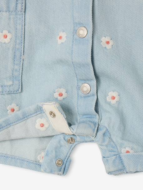 Combishort bébé fille denim denim bleached 5 - vertbaudet enfant 