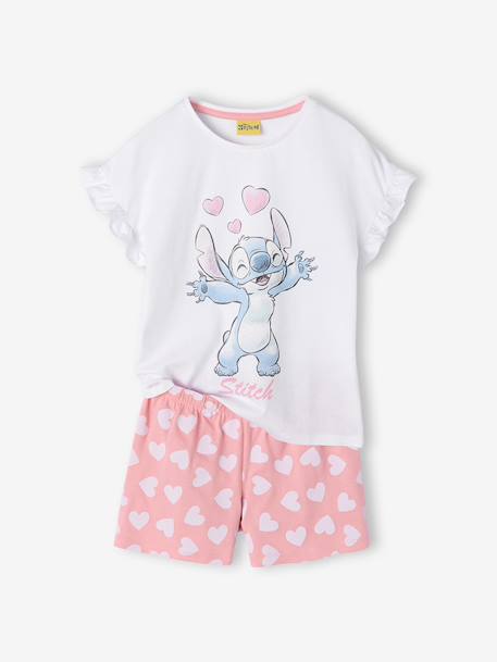 Pyjashort fille coton Lilo & Stitch rose bonbon 1 - vertbaudet enfant 