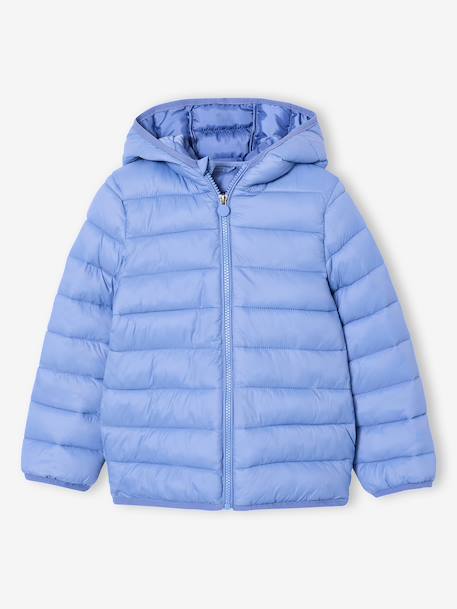 Doudoune garçon légère à capuche bleu jean+bleu moyen+marine+noir+noisette+noix de pécan+olive+rouge+vert émeraude 4 - vertbaudet enfant 