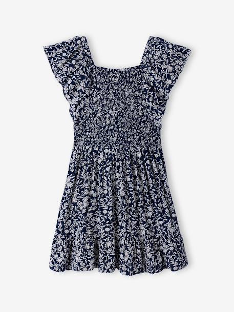Robe smockée imprimée marine 3 - vertbaudet enfant 