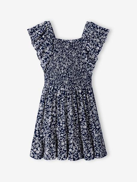 Robe smockée imprimée marine 2 - vertbaudet enfant 