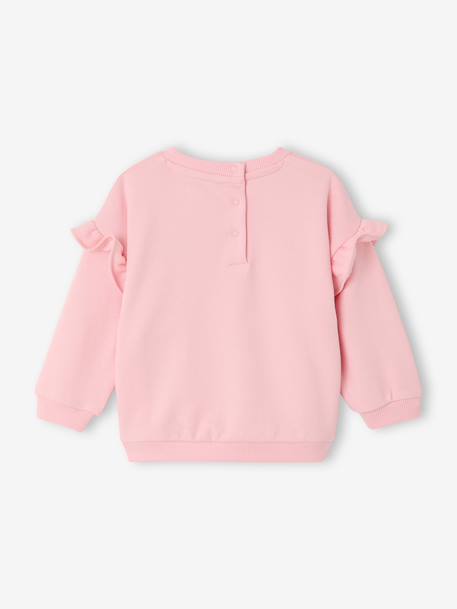 Sweat manches longues bébé fille rose pâle 2 - vertbaudet enfant 