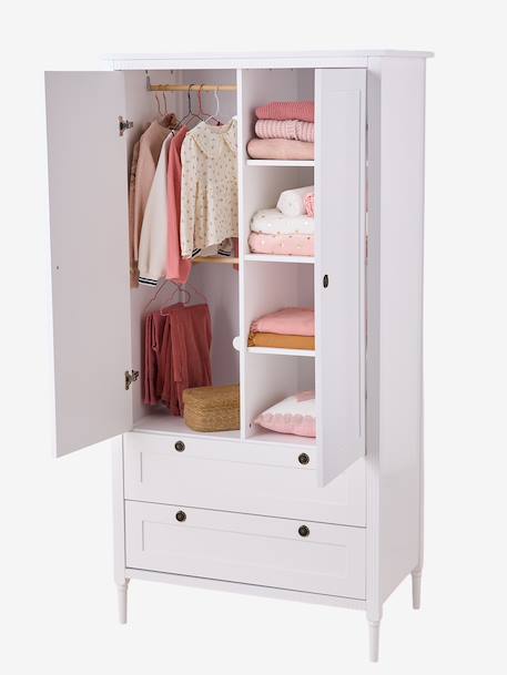 Armoire 2 portes + 2 tiroirs Canopée blanc 8 - vertbaudet enfant 