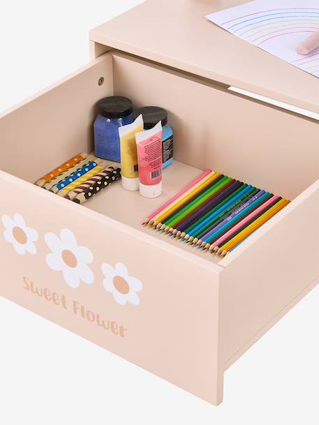 Table d'activités avec coffre de rangement beige+rose 15 - vertbaudet enfant 
