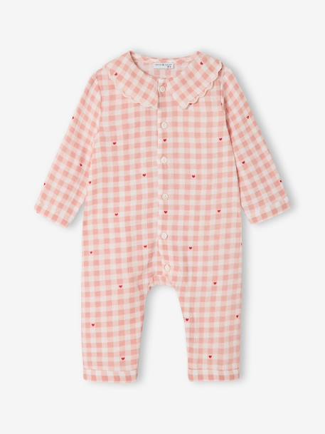 Pyjama bébé col large Capsule mère-fille rose poudré 5 - vertbaudet enfant 