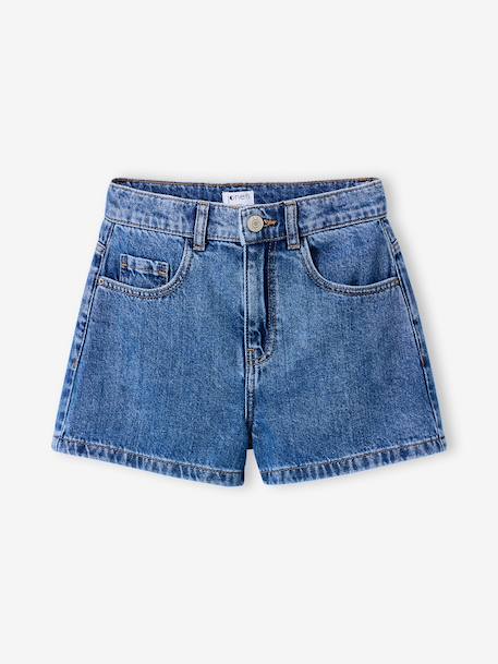 Short enfant en denim coton bleu moyen+denim gris 4 - vertbaudet enfant 