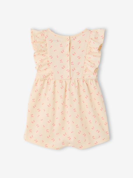 Combishort bébé fille manches volantées écru+rose 2 - vertbaudet enfant 