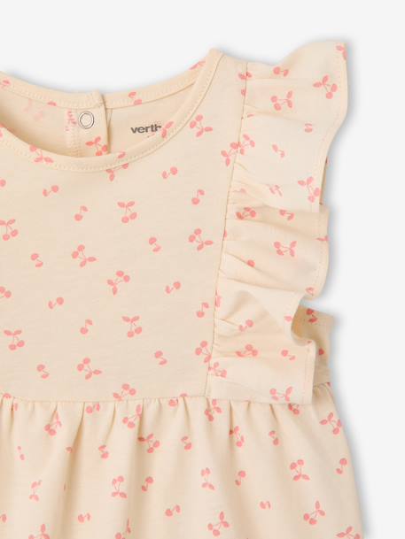 Combishort bébé fille manches volantées écru+rose 3 - vertbaudet enfant 