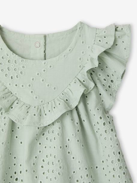 Blouse bébé fille broderie anglaise vert d'eau 4 - vertbaudet enfant 