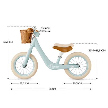 Draisienne Kinderkraft RAPID 2 x BIZUU avec Cadre en Magnésium Léger, Roues Increvables, Selle Réglable et Panier Beige+Bleu+Noir+Rosa+Vert 12 - vertbaudet enfant 