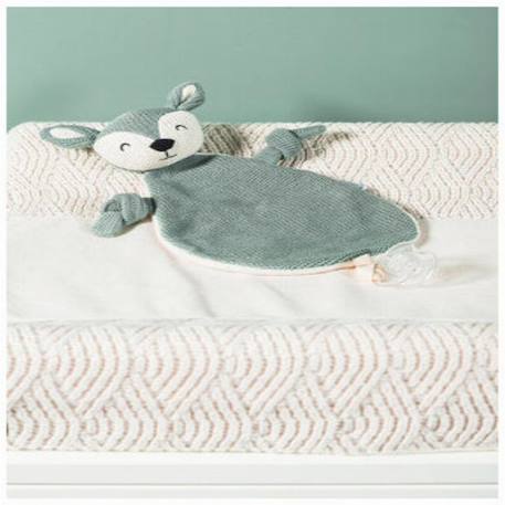 Doudou attache sucette biche Blanc, marron+Marron savanne+Rose, blanc, noir+Vert tendre+Vert, blanc, noir 19 - vertbaudet enfant 