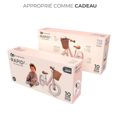 Draisienne Kinderkraft RAPID 2 x BIZUU avec Cadre en Magnésium Léger, Roues Increvables, Selle Réglable et Panier Beige+Bleu+Noir+Rosa+Vert 23 - vertbaudet enfant 