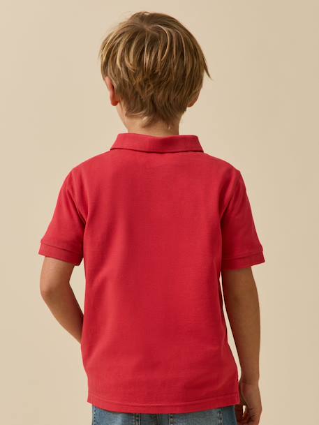Polo garçon en coton bio Blanc+Celadon+Ciel+Marine+Rouge+Vert anglais 18 - vertbaudet enfant 