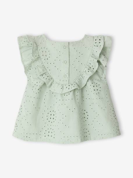 Blouse bébé fille broderie anglaise vert d'eau 3 - vertbaudet enfant 