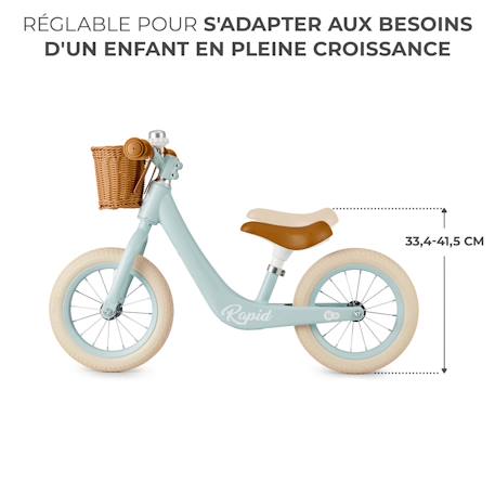 Draisienne Kinderkraft RAPID 2 x BIZUU avec Cadre en Magnésium Léger, Roues Increvables, Selle Réglable et Panier Beige+Bleu+Noir+Rosa+Vert 10 - vertbaudet enfant 