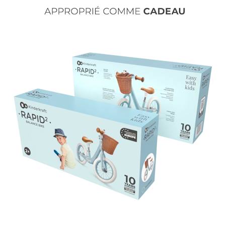 Draisienne Kinderkraft RAPID 2 x BIZUU avec Cadre en Magnésium Léger, Roues Increvables, Selle Réglable et Panier Beige+Bleu+Noir+Rosa+Vert 11 - vertbaudet enfant 