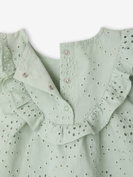 Blouse bébé fille broderie anglaise vert d'eau 5 - vertbaudet enfant 