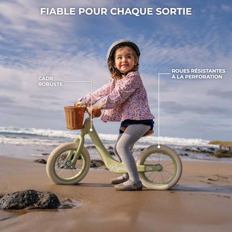 Draisienne Kinderkraft RAPID 2 x BIZUU avec Cadre en Magnésium Léger, Roues Increvables, Selle Réglable et Panier Beige+Bleu+Noir+Rosa+Vert 21 - vertbaudet enfant 