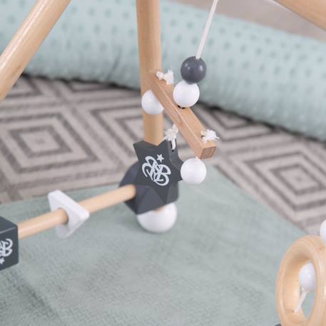 Portique d'éveil en bois massif + 3 pendentifs - arche d'activités Blanc - gris / miffy+Multicolore+Naturel / Anthracite 12 - vertbaudet enfant 