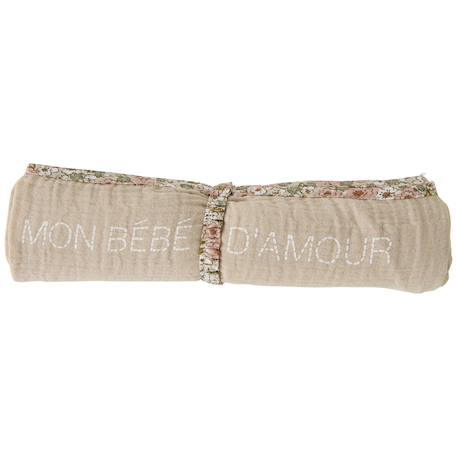 Lange en double gaze de coton gaufré afternoon tea (70 x 70 cm) Beige, rose thé, marron 1 - vertbaudet enfant 