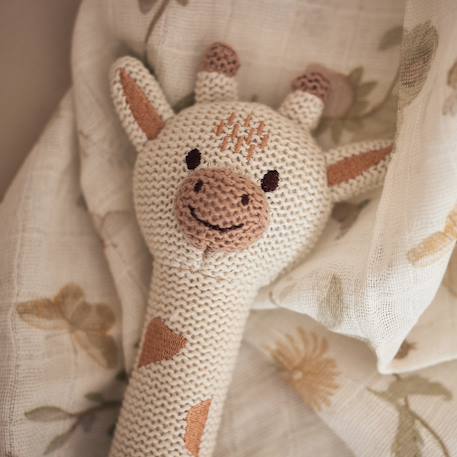 Hochet bébé en coton Blanc, marron+Gris, marron+Marron clair 3 - vertbaudet enfant 
