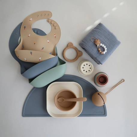 Bavoir à poche en silicone rocket Marron, bleu, rouge 4 - vertbaudet enfant 