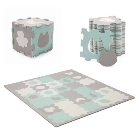 Tapis en mousse 2 en 1 - tapis puzzle pour bébé Jaune+Menthe 7 - vertbaudet enfant 