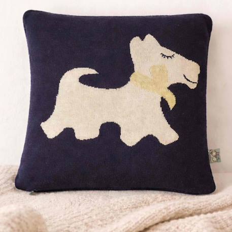 Taie de coussin en coton biologique Bleu, chaton+Écru, ourson+Gris, dino+Gris, renard+Gris, singe+Gris, toucan+Noir, chien+Rose, chat 35 - vertbaudet enfant 
