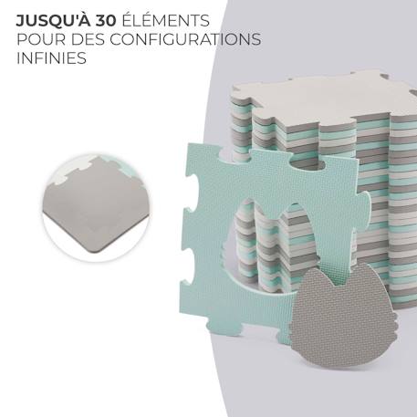 Tapis en mousse 2 en 1 - tapis puzzle pour bébé Jaune+Menthe 11 - vertbaudet enfant 