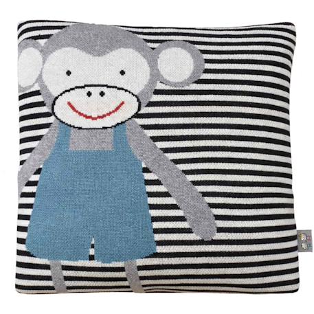 Taie de coussin en coton biologique Bleu, chaton+Écru, ourson+Gris, dino+Gris, renard+Gris, singe+Gris, toucan+Noir, chien+Rose, chat 22 - vertbaudet enfant 