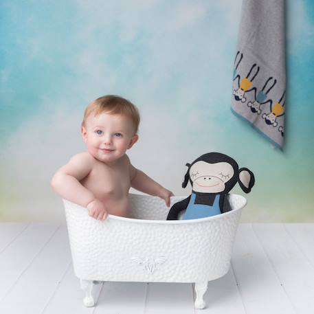 Grande peluche singe en coton tricoté Bleu 6 - vertbaudet enfant 