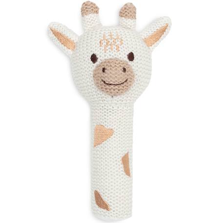 Hochet bébé en coton Blanc, marron+Gris, marron+Marron clair 1 - vertbaudet enfant 