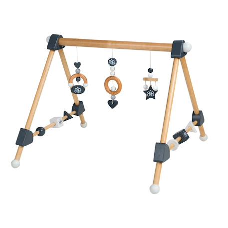 Portique d'éveil en bois massif + 3 pendentifs - arche d'activités Blanc - gris / miffy+Multicolore+Naturel / Anthracite 7 - vertbaudet enfant 